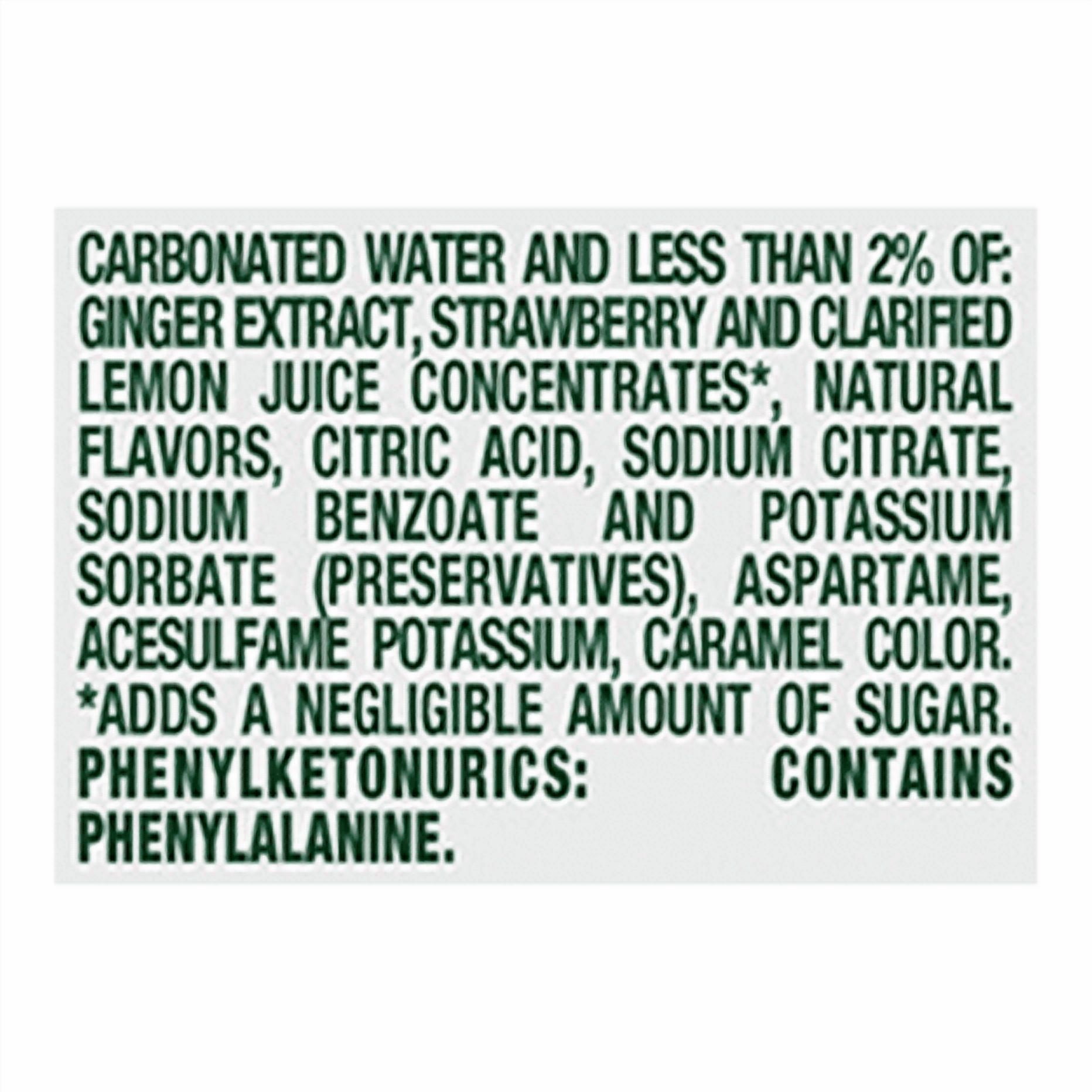 Canada Dry Zero Sugar Strawberry Fruit Splash Ginger Ale, 12 fl oz Cans, 24 Pack