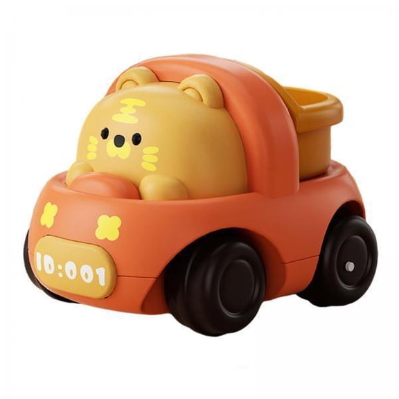 jeetily 3xAnimal Car Toy Brain Development Toys Early Educate Inertial Engineering Car Dump truck 3 Pcs