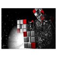 thumbnail image 2 of Fractal 3D Red White Cubes - Abstract Canvas Art Print, 2 of 3