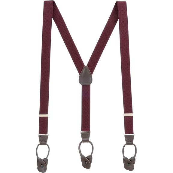 SuspenderStore Dressy Jacquard New Wave Suspenders - Button - 5 Colors & 3 Sizes