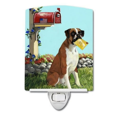

6 x 4 in. Boxer Got Mail Ceramic Night Light