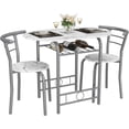 thumbnail image 2 of Conjunto de mesa y sillas redondas de madera, Conjunto de mesa y sillas de madera con estructura de metal y estantes de cocina integrados,1, 2 of 2