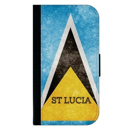St. Lucia Grunge Flag - Passport Cover / Card Holder for