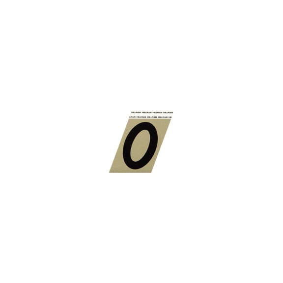 Hillman 840552 Relective Adhesive Angle-Cut House Address Number 0, Black and Gold Aluminum, 3-In. - Quantity 3
