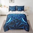 thumbnail image 2 of Erosebridal Gradient Gamepad Bedding Sets Full Size, Blue Comforter Sets with Sheets, Neon Geometric Decor, Reversible 7-Piece, 2 of 5