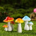 thumbnail image 2 of kjfeif 3pcs Colorful Resin Mushroom Tabletop Decor, Mini Fairy Garden Figurines for Home Garden Ornament, Whimsical Shelf Desk Decorations, Cute DIY Terrarium Craft Accessories, 2 of 8