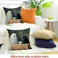 thumbnail image 4 of ZFLMY Cute Ghost Throw Pillow Cover  Kids Vintage Halloween Afternoon Tea Cushion Case for Boys Girls Black Cat Decor Pillowcase  20x20in, 4 of 5
