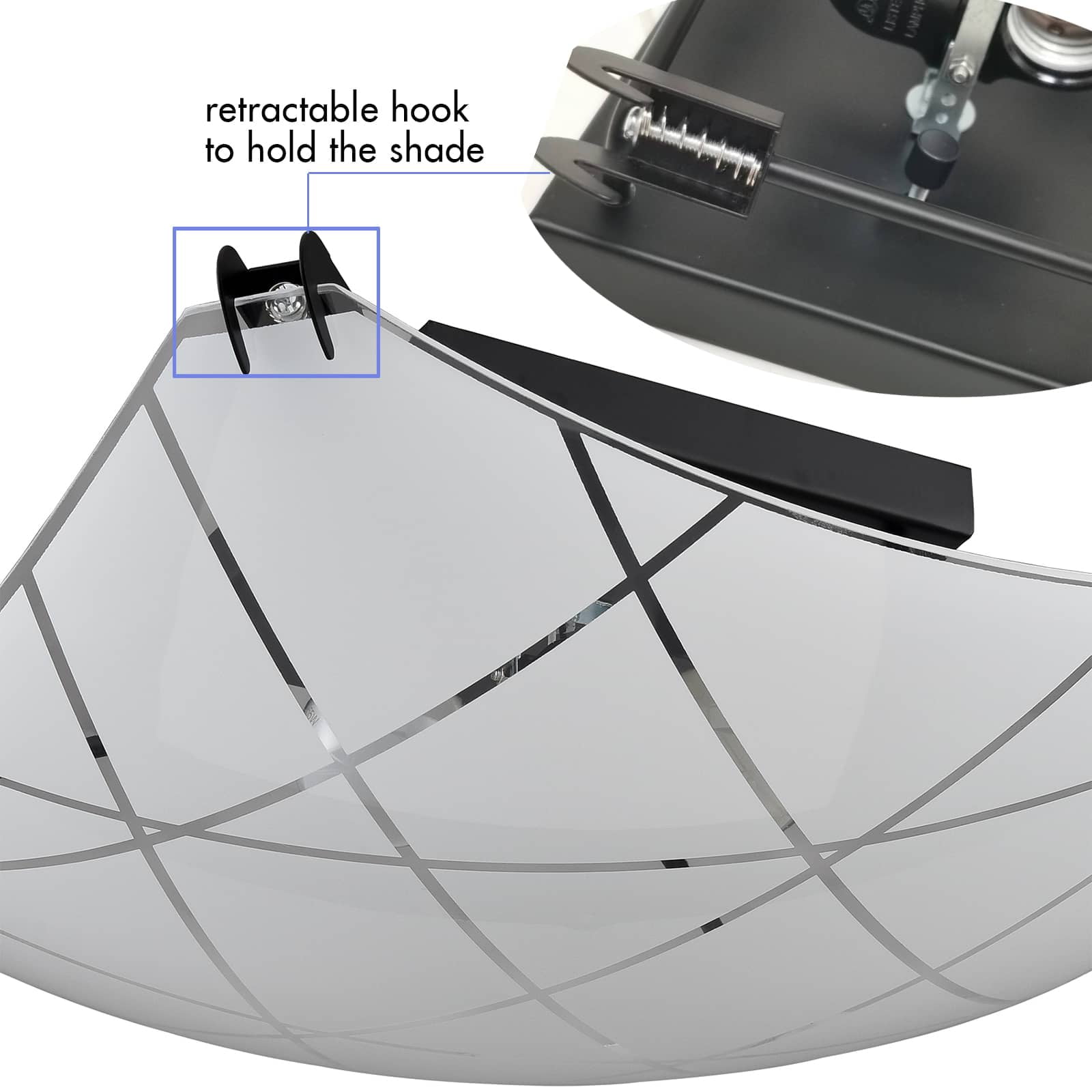 Claxy 13" 2-Light Black Flush Mount Ceiling Light with Frosted Glass Shade