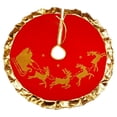 thumbnail image 1 of Falda de árbol de Navidad roja con borde dorado, decoraciones de fiesta de Navidad de reno de Papá Noel de franela 90cm JAMW Sencillez, 1 of 2