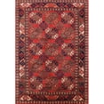 thumbnail image 1 of Ahgly Company Machine Washable Indoor Rectangle Industrial Modern Tomato Red Area Rugs, 7' x 9', 1 of 7