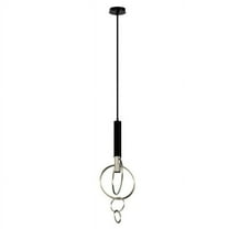 Sunshine Lighting B3167042 Ambiate Trapezio Modern Pendant Light Fixture E26 Base 40W - Black & Brushed Nickel