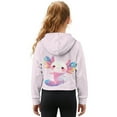 thumbnail image 2 of Xoenoiee Cute Axolotl Print Girls Zip Up Hoodie Oversized Sweatshirt Cute Trendy Zipper Pullover Tops Teen Girl Casual Mock Neck Fall Winter Sweater, 7-8 Years, 2 of 7