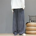 thumbnail image 6 of Angala Corduroy Casual Pants Classic Retro Straight Leg Comfort Fit Elastic Waist Relaxed Trousers For Autumn Winter Season Stylish Casual Men's Pants, 6 of 7
