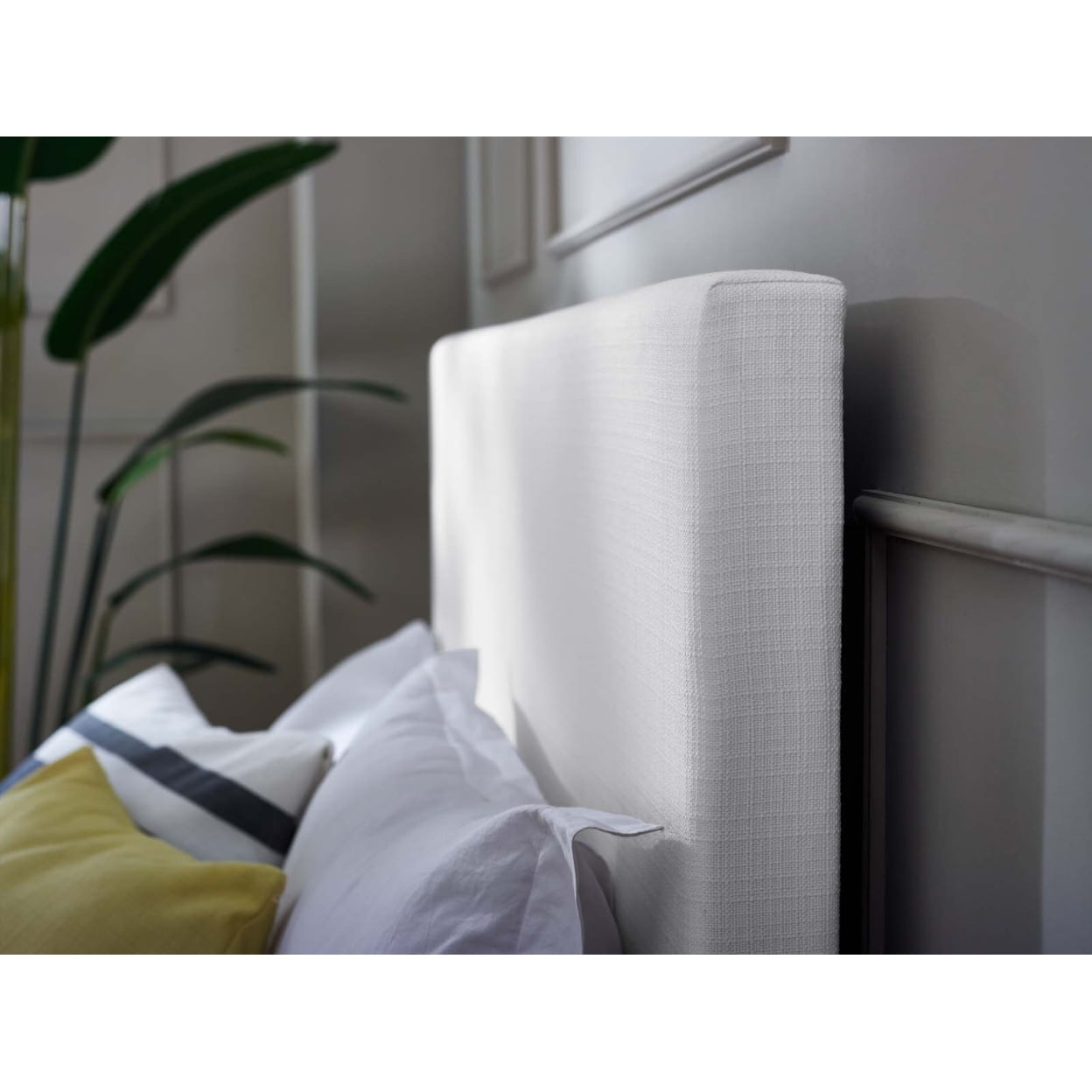 Modway Taylor King and California King Linen Fabric Headboard in White