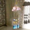 thumbnail image 4 of YAOMOBB Faux Crystal Wind Chime Shiny Rhinestones Wind Chimes Pendant Rainbow Maker Hanging Ornament Indoor Faux Crystal Cloud Wind Chime Golden Color Chain, 4 of 6