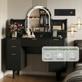 thumbnail image 4 of UGTOO 44.3" Makeup Vanity Desk with LED Mirror & 7 Drawers - Modern Wood Dressing Table Black, 3 Light Modes, Storage for Bedroom/Apartment, 4 of 7