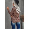 thumbnail image 3 of Women's Khaki Round Neck Star Print Long Sleeve Top, 3 of 18