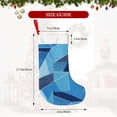 thumbnail image 2 of Flannel Christmas Stocking 17.7×11×7in Soft And Light Touch Good Socks Splicing Design Can Be Used For Hanging Blue Geometric Lines_4, 2 of 8
