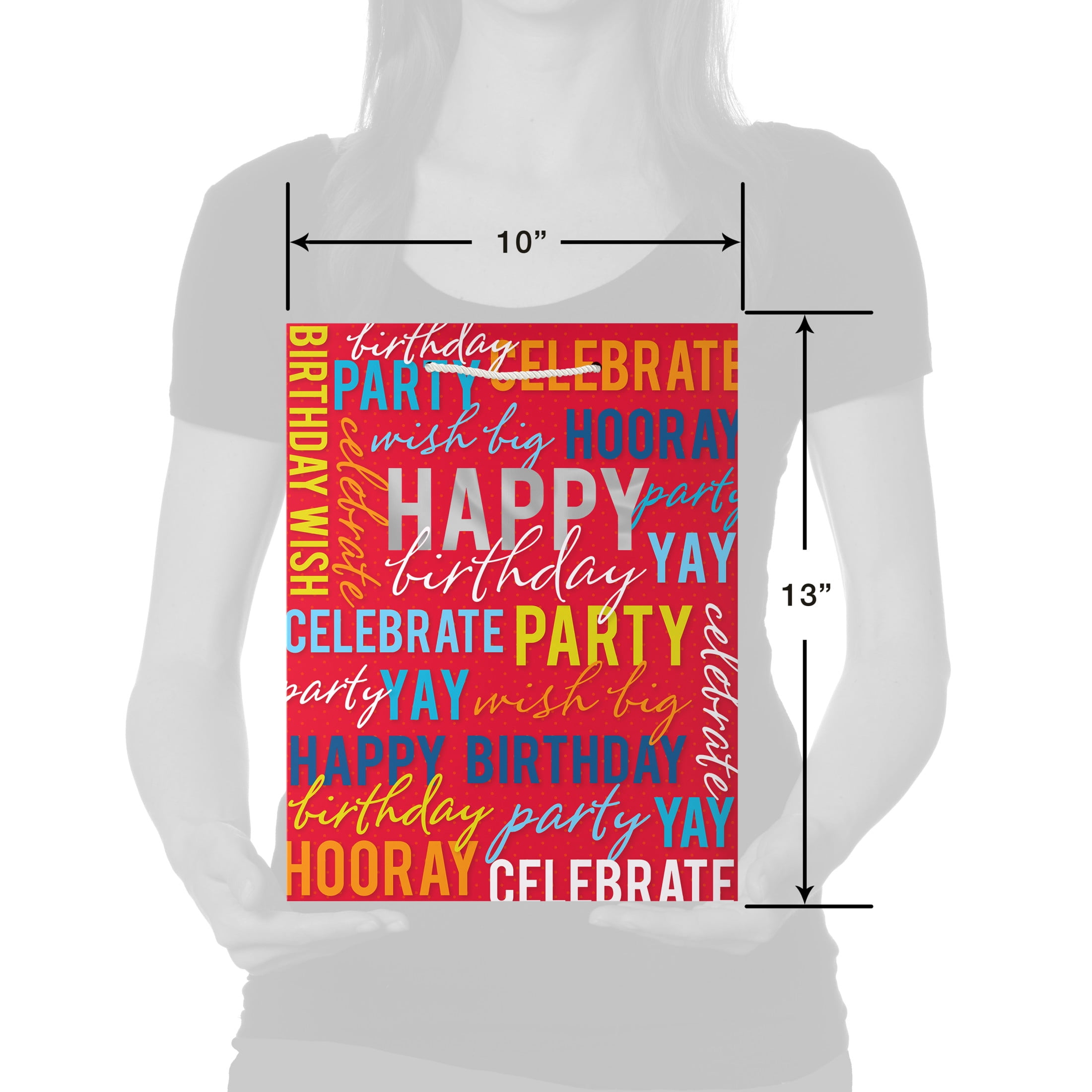 American Greetings 12.75 in. Large Red Happy Birthday Gift American Greetings 12.75 in. Large Red Happy Birthday Gift