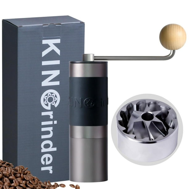 Molinillo de Café Manual KINGrinder K1 Acero Inoxidable y Aluminio para Prensa Francesa, Goteo, Espr