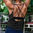 thumbnail image 2 of outfmvch tank top for women yoga activewear backless fitness racerback tank shirts womens tops crop tops black, 2 of 8