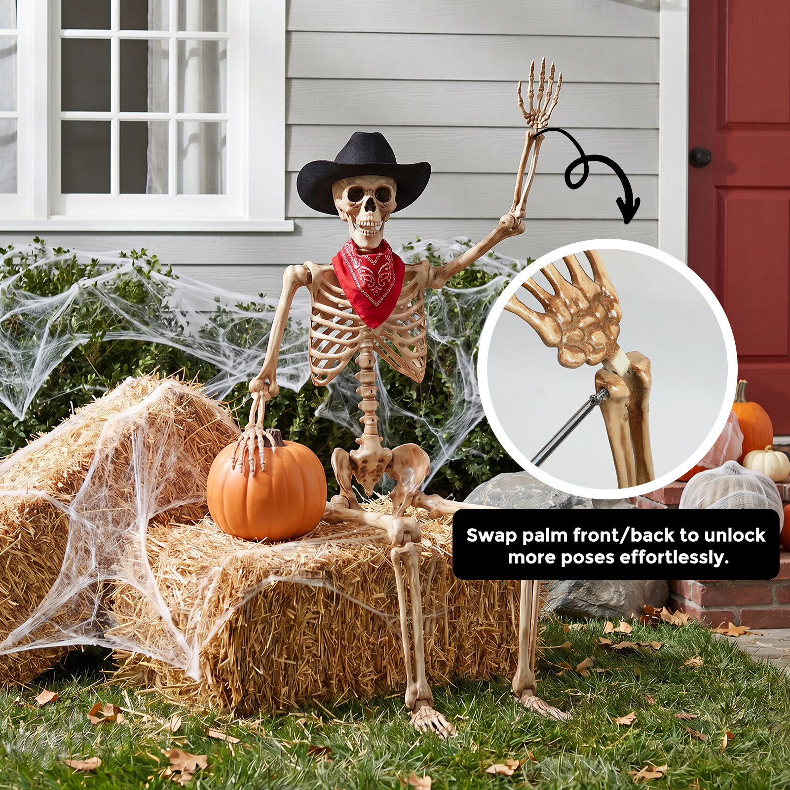 Ayieyill 5.4ft Posable Skeleton Halloween Decoration photo 8