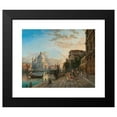thumbnail image 2 of Heinrich Jaeckel 23x20 Black Modern Framed Museum Art Print Titled - Venice, Cafe Giardina with Santa Maria Della Salute, 2 of 5