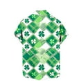 thumbnail image 4 of JURANMO Men's St Patricks Day Hawaiian Shirts Green Four Leaf Clover Graphic Holiday T-Shirt Beach Short Sleeve Bowling Shirts Tops Casual Button Down Shirts Green M Flash Sales Today, 4 of 6