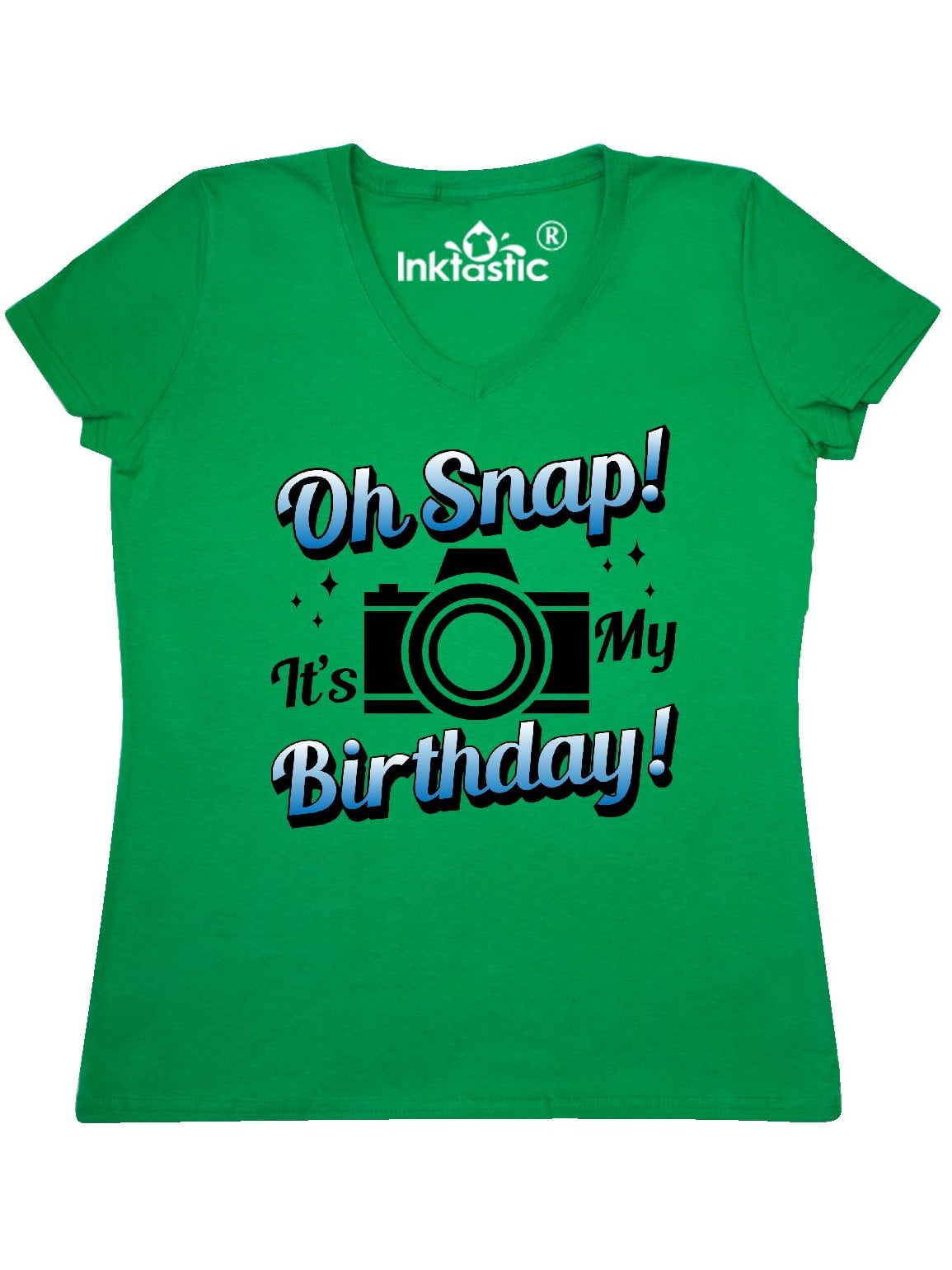 Inktastic Oh Snap Its My Birthday With Camera And Sparkles White T-Shirt Adult