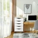 thumbnail image 4 of Archivador, Mueble de Oficina, Soporte para Impresora con Cinco Cajones, 40 × 66 × 60 cm (Blanco), 4 of 7