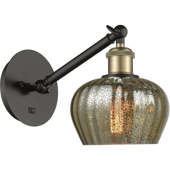 317-1W-BAB-G96-LED-Innovations Lighting-Fenton - 1 Light Wall Sconce In Art Nouveau Style-9.88 Inches Tall and 6.5 Inches Wide Black Antique Brass