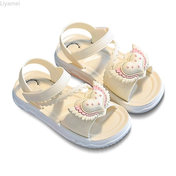 Liyamei Soft Flat Sole Girls Sandals Fashion Comfortable Design Lightweight Casual Summer Footwear For Toddler Kids Girls School Sandals Open Toe Size 8