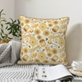 thumbnail image 6 of Xecao Honey Honeycomb Print Soft Velvet Decorative Throw Pillow Covers, Square Cushion Cases for Bed, Sofa, Living Room, Car, and Indoor Outdoor Use-20"x20", 6 of 8