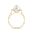 thumbnail image 2 of Angara South Sea Cultured Pearl Cushion Halo Engagement Ring in 14K Yellow Gold for Women | June Birthstone Jewelry for Her, 2 of 8