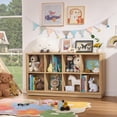 thumbnail image 5 of Joaxswe 8-Cube Bookcase Farmhouse 2-Tier Storage Organizer Horizontal Vertical Bookshelf, Natural Oak, 5 of 9