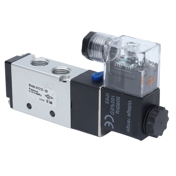 Válvula Solenoide 4V210-08 - 2 Posiciones 5 Vías, Para Aire Comprimido, Voltaje DC, Uso Industrial Automático