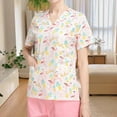 thumbnail image 6 of Nursing Scrubs Tops Animal Printed Clothes Uniforms for Women Men Adults SPA Pink L, 6 of 8