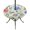 Blue, Pink, Green, variant on Summer Tropical Round Outdoor Tablecloth with Umbrella Hole Zipper, Pastoral Palm Trees Botanical Leaves Elastic Fitted Table Cover, Waterproof Table Cloth for Patio Picnic Party Fits 45"-54"