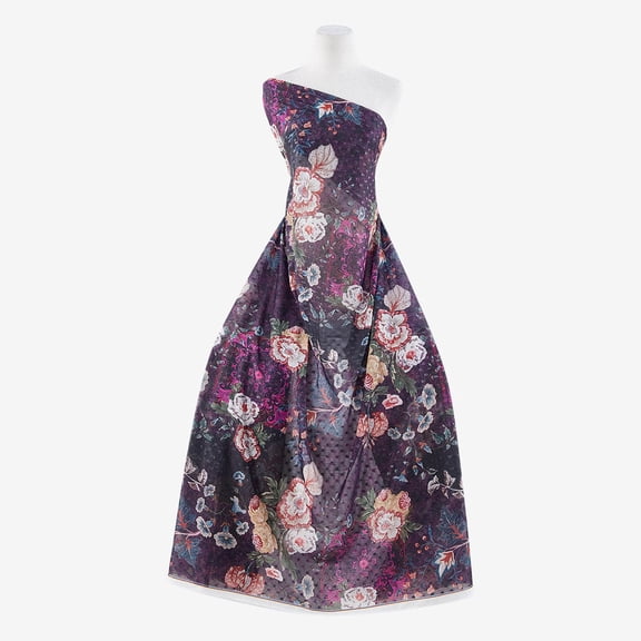 Zelouf Zs1810W Print Metallic Clip Dot  , Sewing, DIY, Crafts Fabric by the Yard, 947 Black/blue, 3 Yard