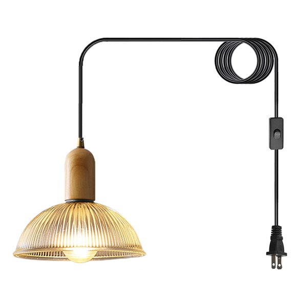 Boho Hanging Lamp Japanese Style Nordic Style Glass Dining Room Glass White Pendant Lighting Plug In Chandelier Lighting With Long Cord