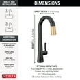 thumbnail image 4 of Delta 9991-Pr-Dst Monrovia 1.8 GPM Single Hole Pull Down Bar/Prep Faucet - Lumicoat Arctic, 4 of 7