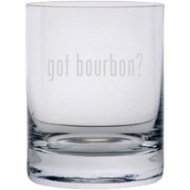 got Bourbon? Etched 11oz Stolzle New York Crystal Rocks Glass