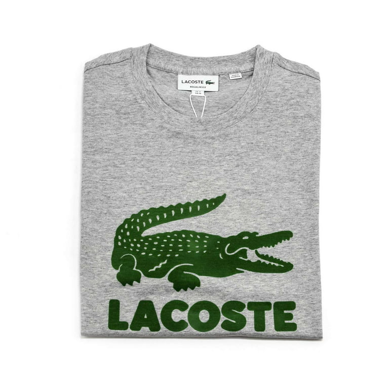 Lacoste Silver Chine Printed Lacoste Logo Cotton T-Shirt - 3/S