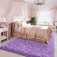 thumbnail image 3 of Homore Cute Fluffy Velvet Carpet Soft Washable Area Rugs for Bedroom/ Living Room Decoration,8'x10',Purple, 3 of 7