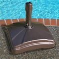 Shademobile Rolling Umbrella Stand and Accessory Table, Sand