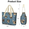 thumbnail image 3 of Tote Bag for Women - French Bulldogs Blue Shoulder Bag - Large Utility Work Duffle Bag with Zipper Handbag for Travel, Work, Sprots, 3 of 5