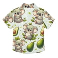 thumbnail image 2 of Dailycode Small Short Sleeve Button Down Shirts Cartoon Koala and Avocado Casual Shirt 3-10 Years, 2 of 9