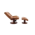thumbnail image 4 of Pemberley Row Top Grain Leather Brown Reclining Swivel Chair with Ottoman Rectangular 34"W x 38"D x 42"H Unassembled, 4 of 7