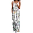 thumbnail image 2 of Weiqiqre Womens Cargo Pants Summer Boho Casual Jumpsuits Wide Leg Overalls Floral Print Baggy Rompers with Pocket, 2 of 6