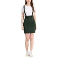 thumbnail image 3 of INSPIRE CHIC Women's High Waist Straight Braces Suspender Skirts XL Dark Green, 3 of 7